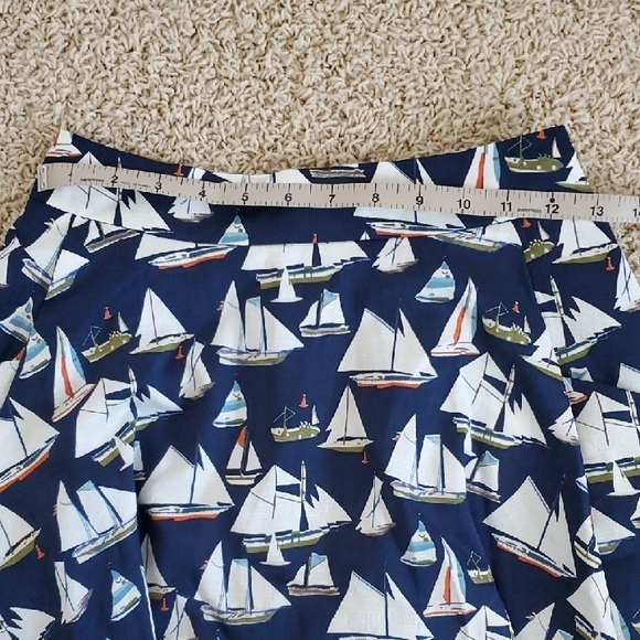 Navy Sailboat Print Skirt - Picture 5 of 8